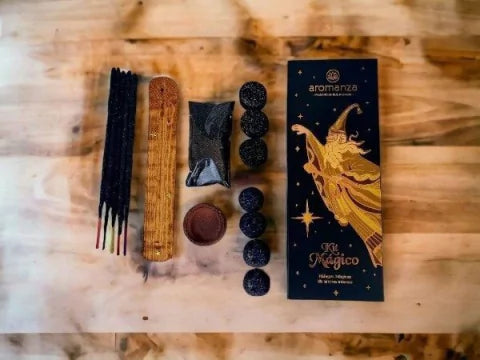 Kit Magico Mix Aromanza Porta Sahumerios Esferas Cuenco BoX