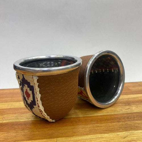 Mate vidrio carpincho c/guarda
