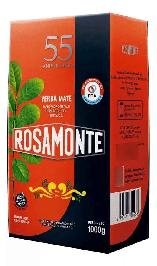 Yerba mate Rosamonte sabor suave sin TACC 1kg