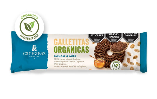 Cachafaz Galletas Ecológicas Harina Integral de Trigo con Cacao y Miel 170 g