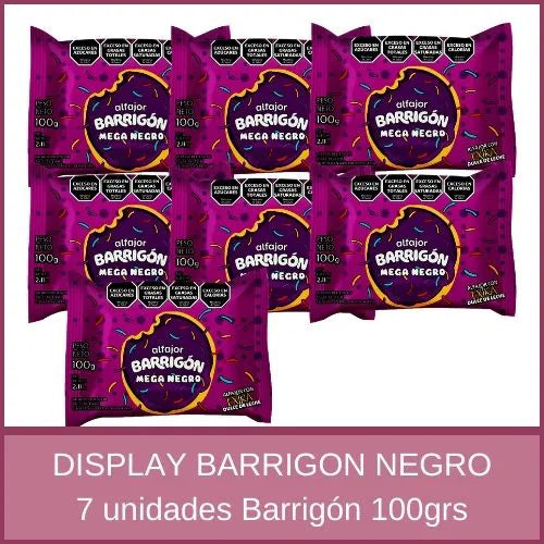 ALFAJOR BARRIGON NEGRO 100GRS 7 UNIDADES