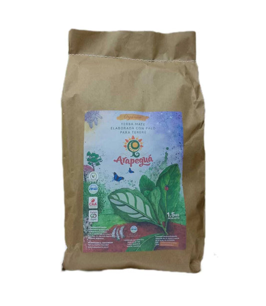 Yerba Mate Arapeguá Canchada Orgánica 1,5kg Biodinámica